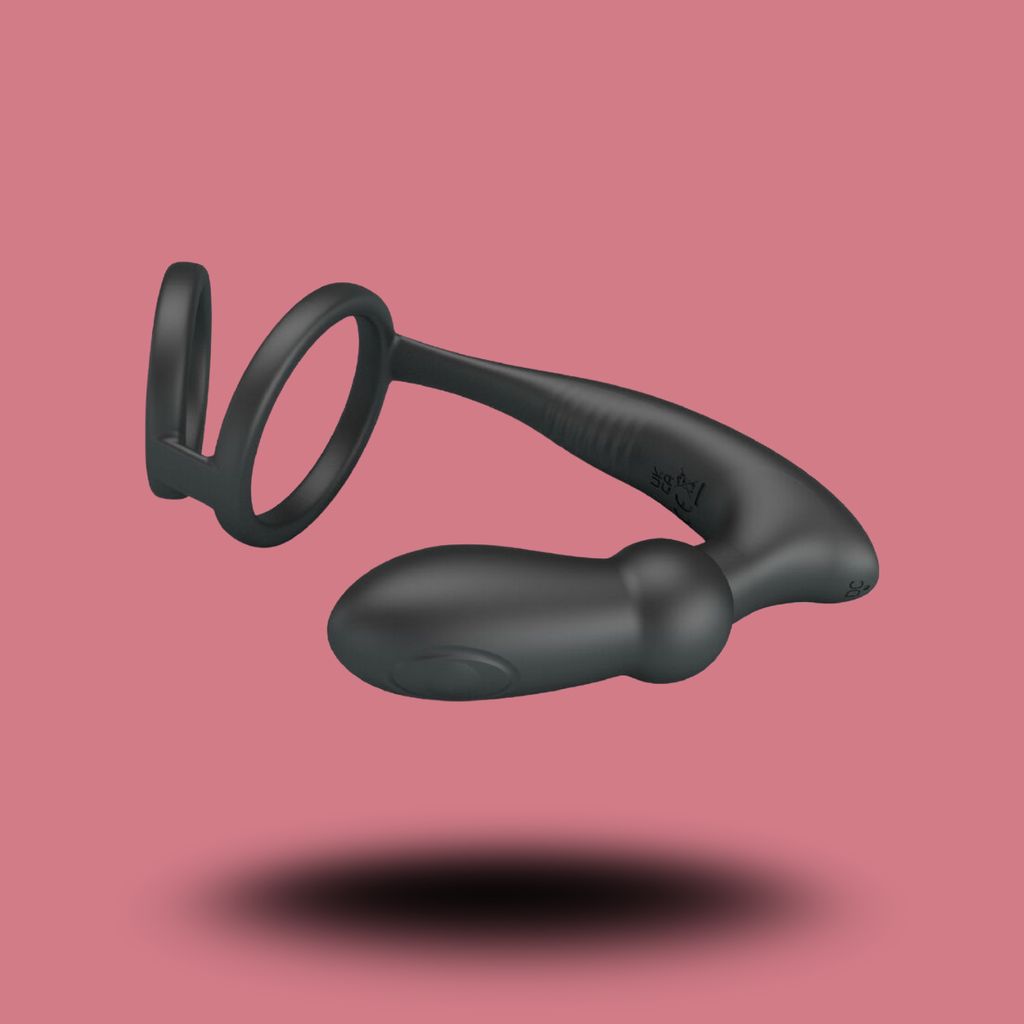 PRETTY LOVE - ANNEAU PÉNIS EMONI + PLUG ANAL 12 VIBRATIONS NOIR