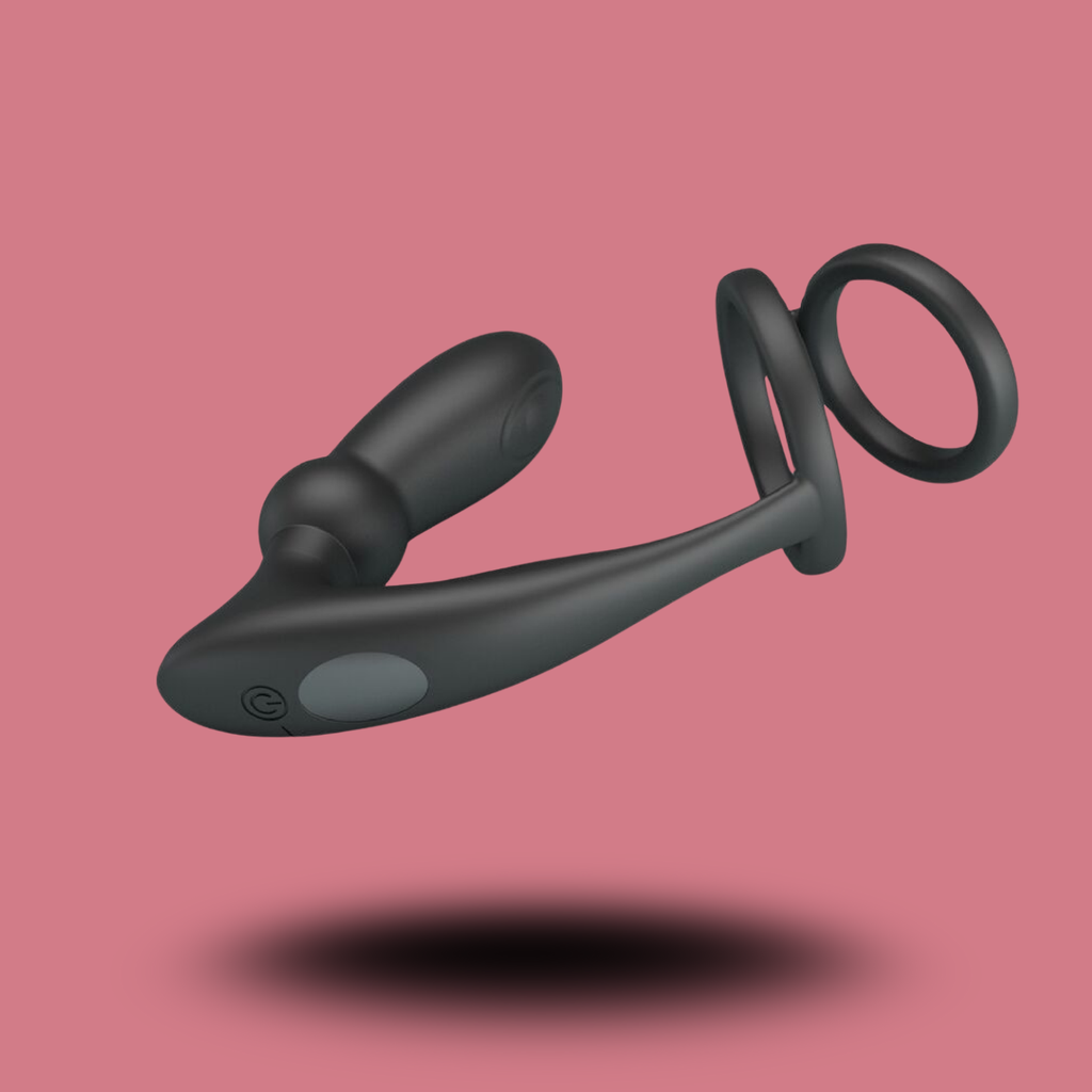 PRETTY LOVE - ANNEAU PÉNIS EMONI + PLUG ANAL 12 VIBRATIONS NOIR