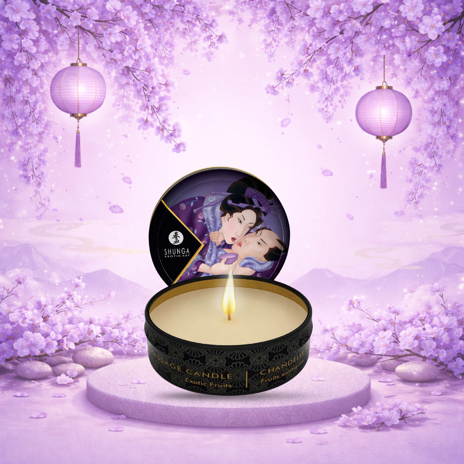 SHUNGA - MINI CARESS BY CANDELIGHT BOUGIE DE MASSAGE FRUITS EXOTIQUES 30 ML
