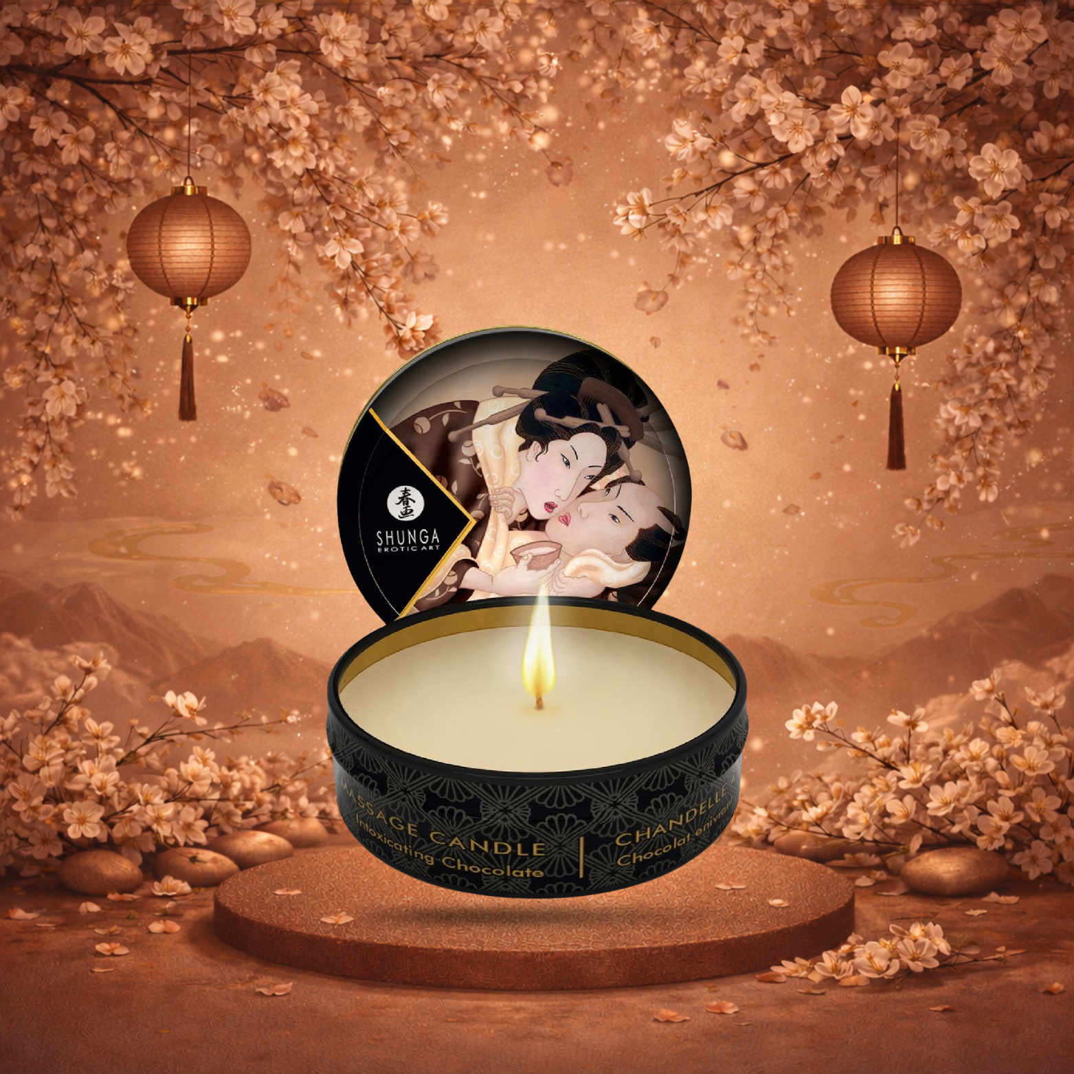 SHUNGA - BOUGIE DE MASSAGE MINI CARESS BY CANDELIGHT CHOCOLAT 30 ML