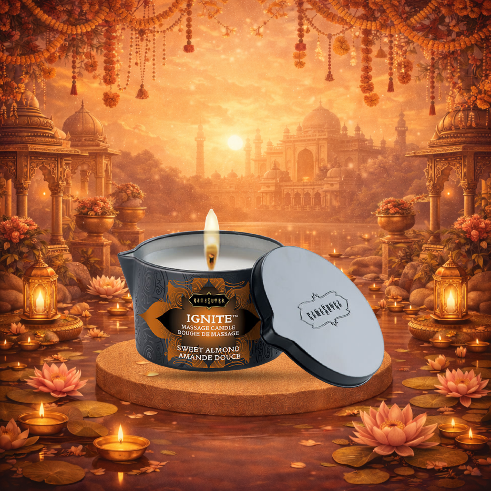 KAMASUTRA - BOUGIE DE MASSAGE AUX AMANDES MÉDITERRANÉENNES 170GR