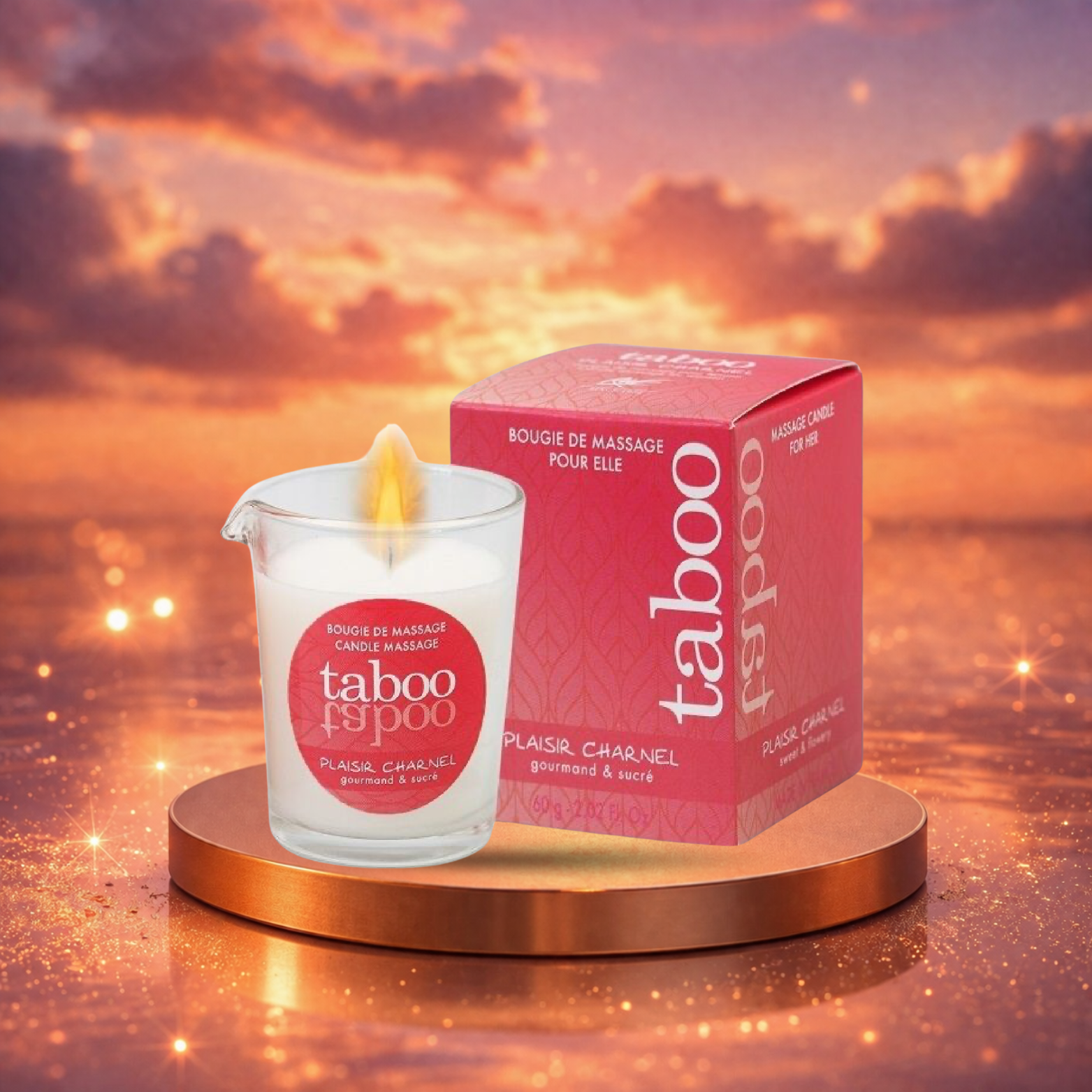 RUF - BOUGIE DE MASSAGE TABOU POUR SON PLAISIR CHARNEL ARÔME FLEUR DE CACAO