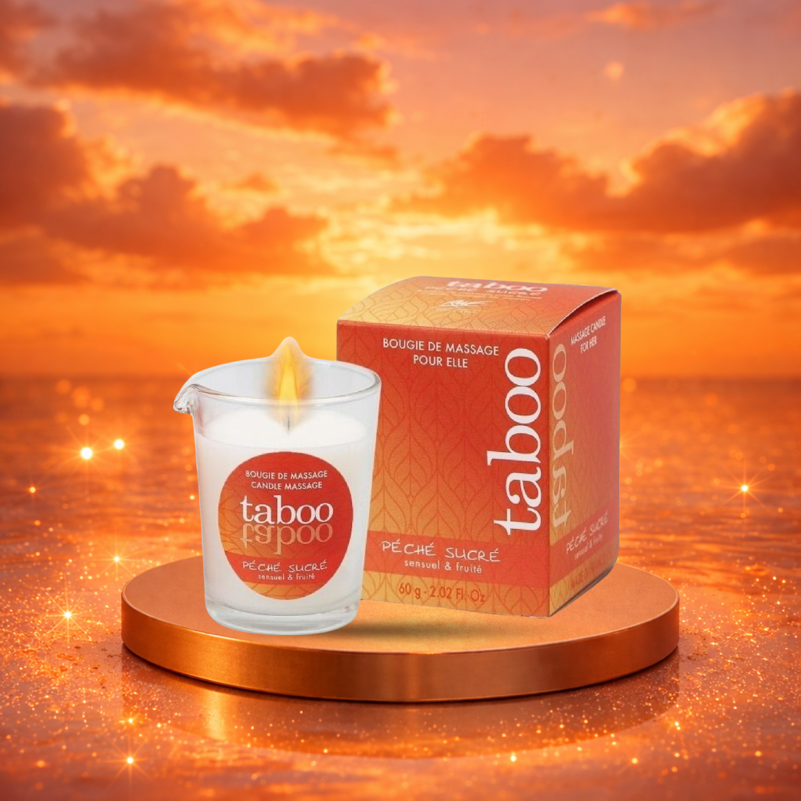 RUF - BOUGIE DE MASSAGE TABOO POUR SON ARÔME PECHE SUCRE NECTARINE