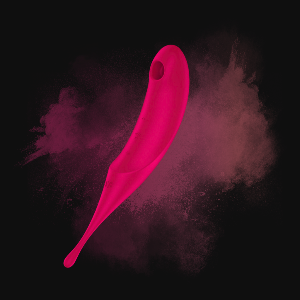 SATISFYER - STIMULATEUR ET VIBRATEUR TWIRLING PRO AIR PULSE ROUGE