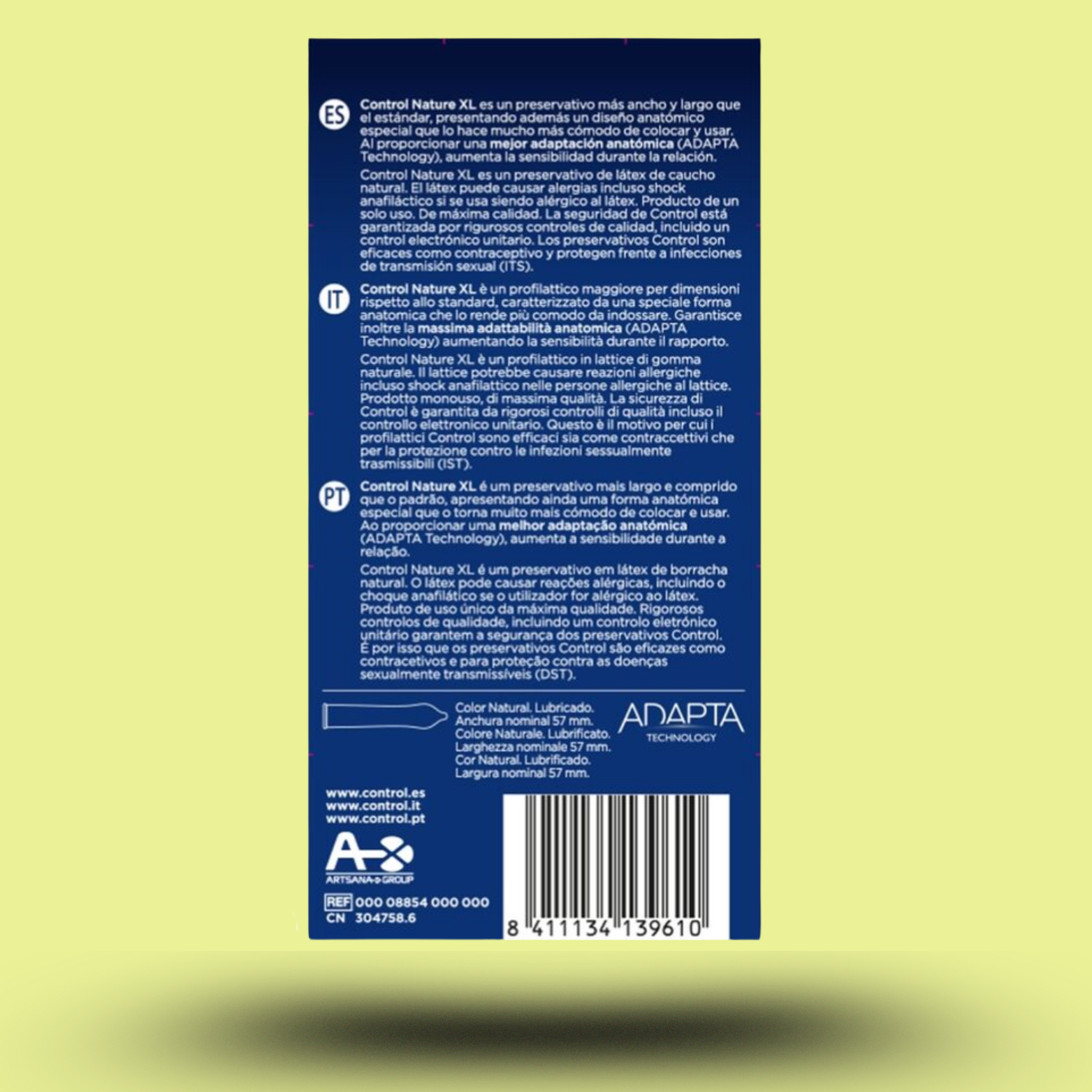 CONTROL - ADAPTA NATURE XL CONDOMS 12 UNITS