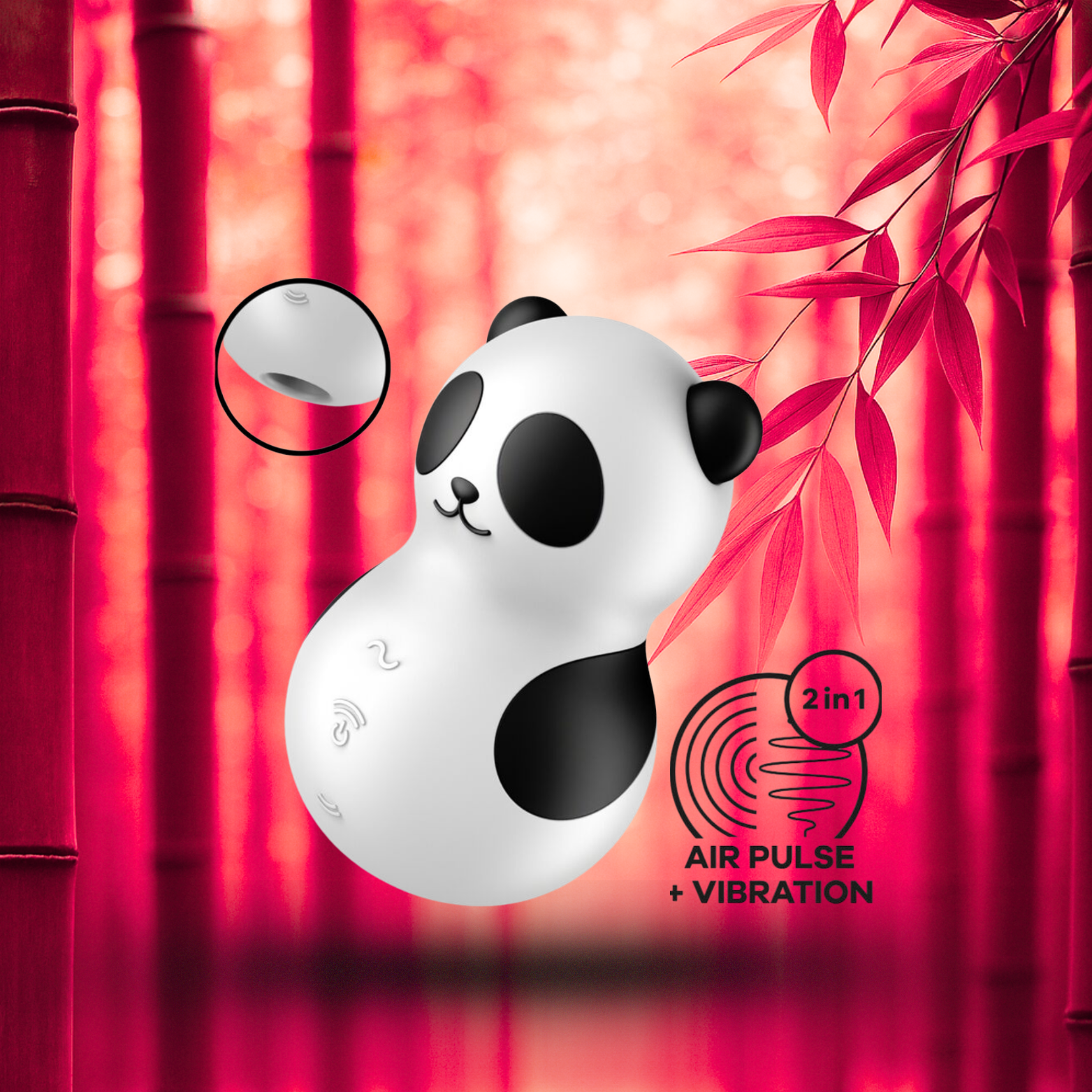SATISFYER - POCKET PANDA STIMULATEUR & VIBRATEUR NOIR ET BLANC