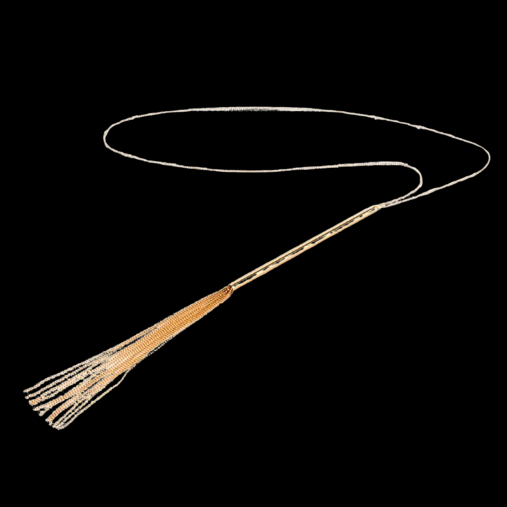 BIJOUX - MAGNIFIQUE COLLIER CHAÎNE / FOUET MÉTAL