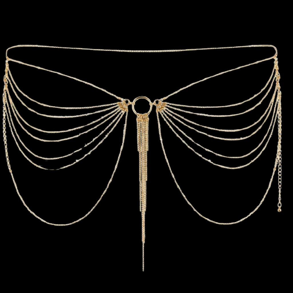 BIJOUX - MAGNIFIQUE BIJOU CHAÎNE MÉTAL POUR TAILLE DORÉE
