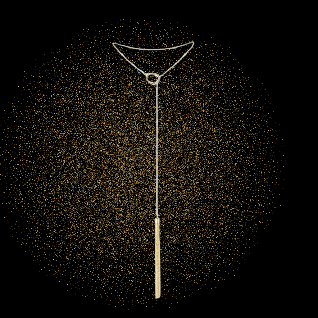 BIJOUX - MAGNIFIQUE COLLIER EN MÉTAL FRANGES DORÉES