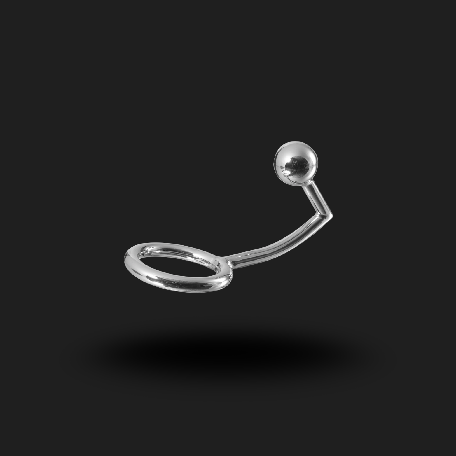 METAL HARD - ANNEAU COCK RING AVEC CROCHET INTRUS ANAL 45MM