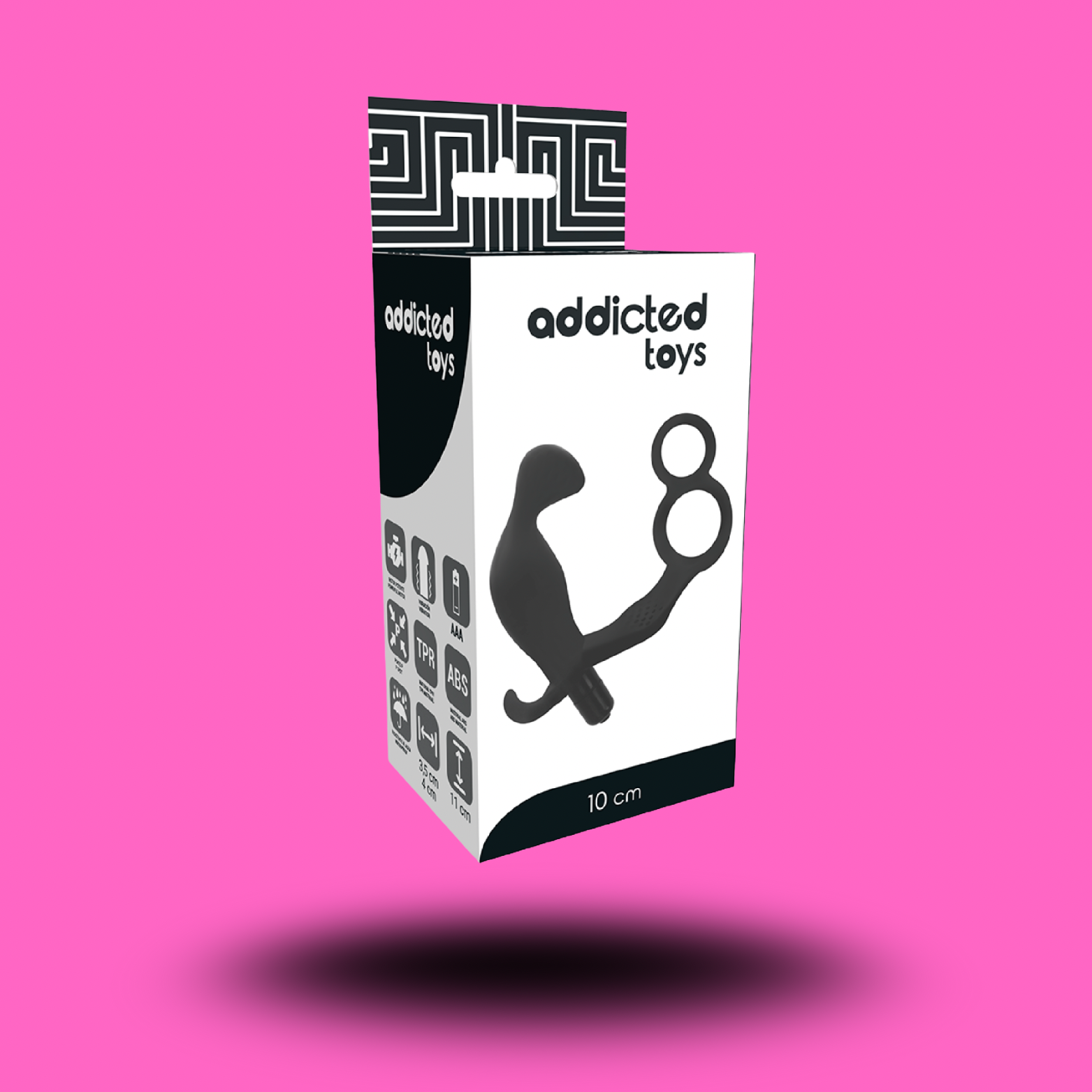 ADDICTED TOYS - PLUG ANAL AVEC DOUBLE ANNEAU PÉNIS ET TESTICULES NOIR