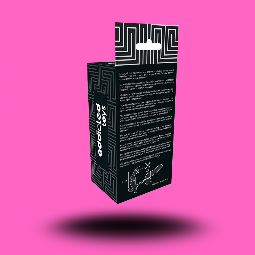 ADDICTED TOYS - PLUG ANAL AVEC DOUBLE ANNEAU PÉNIS ET TESTICULES NOIR