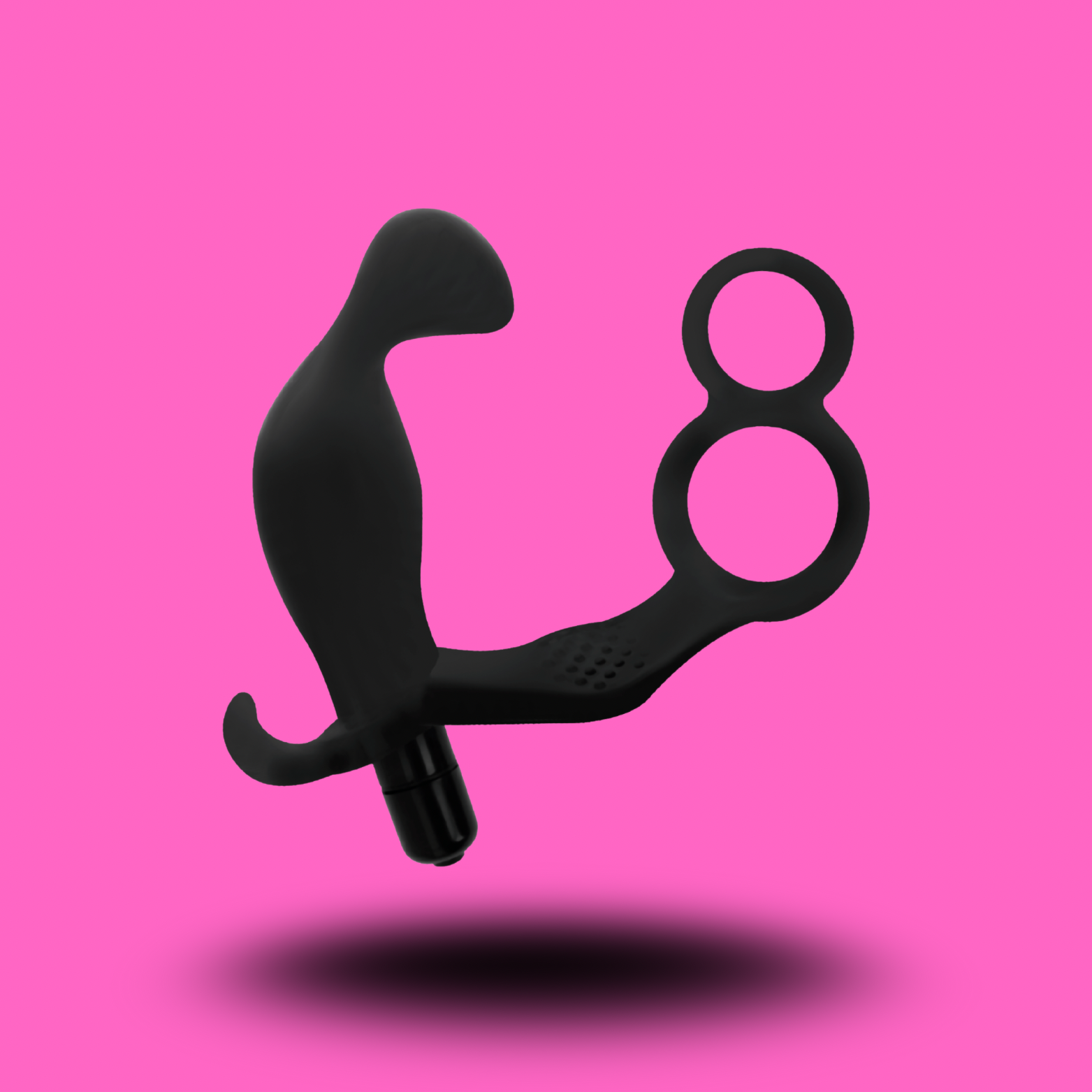ADDICTED TOYS - PLUG ANAL AVEC DOUBLE ANNEAU PÉNIS ET TESTICULES NOIR