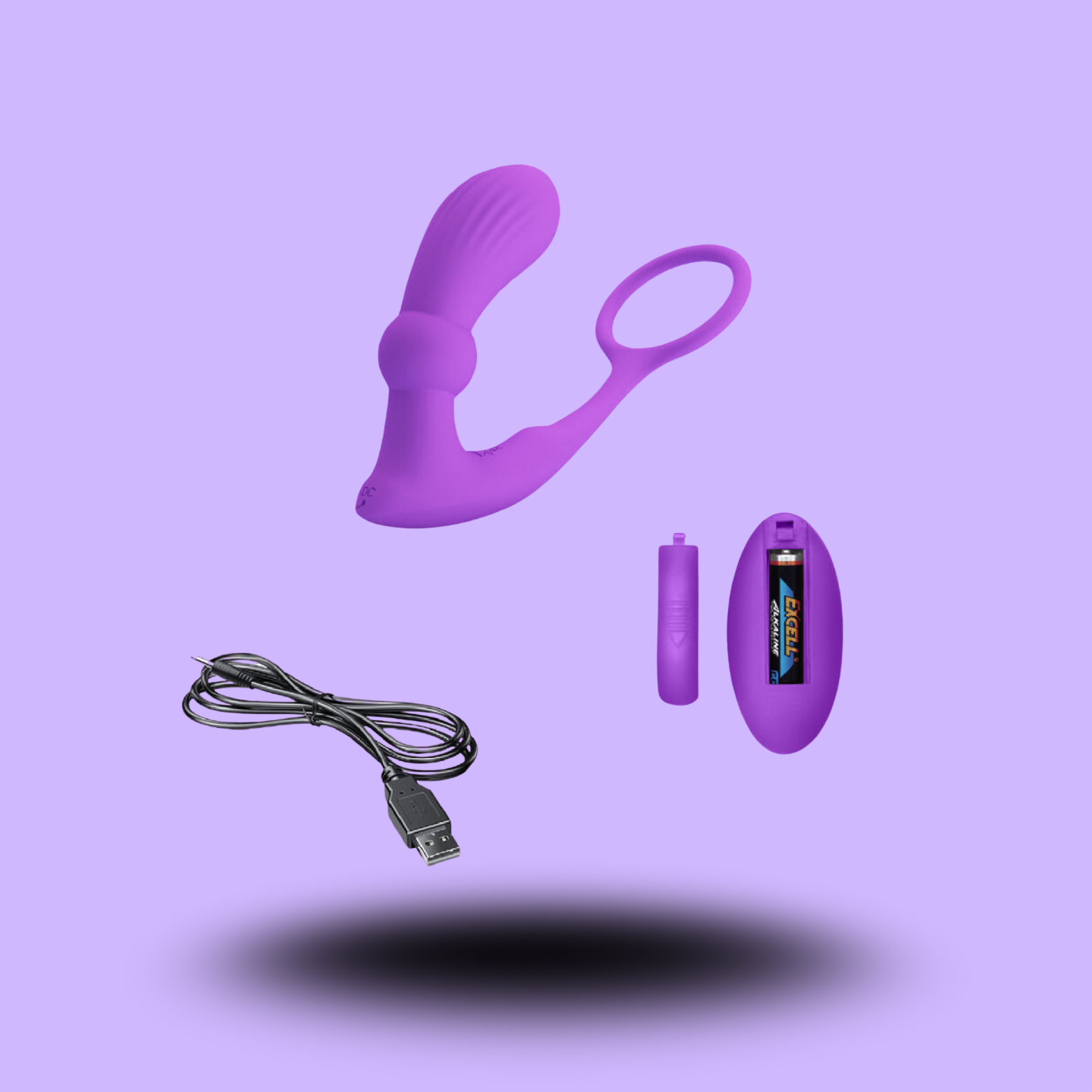 PRETTY LOVE - BAGUE WARREN ET VIBRATEUR ANAL VIOLET