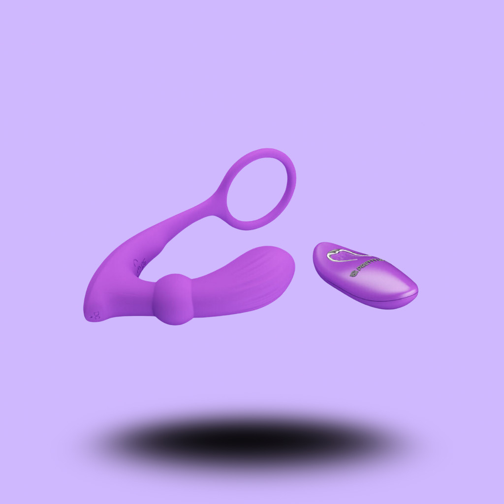 PRETTY LOVE - BAGUE WARREN ET VIBRATEUR ANAL VIOLET