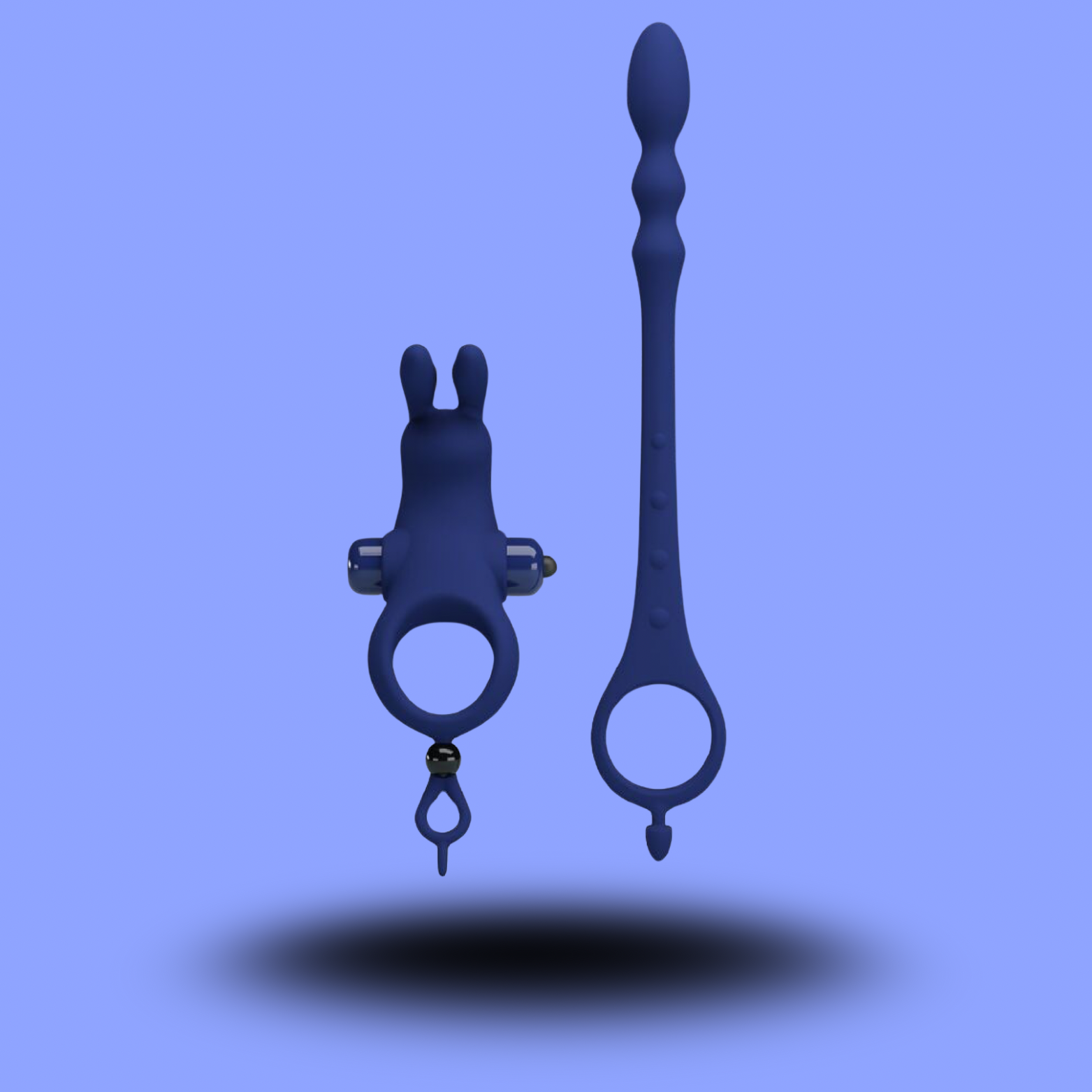 PRETTY LOVE - AYAD ANNEAU VIBRATEUR LAPIN AVEC PLUG BLEU