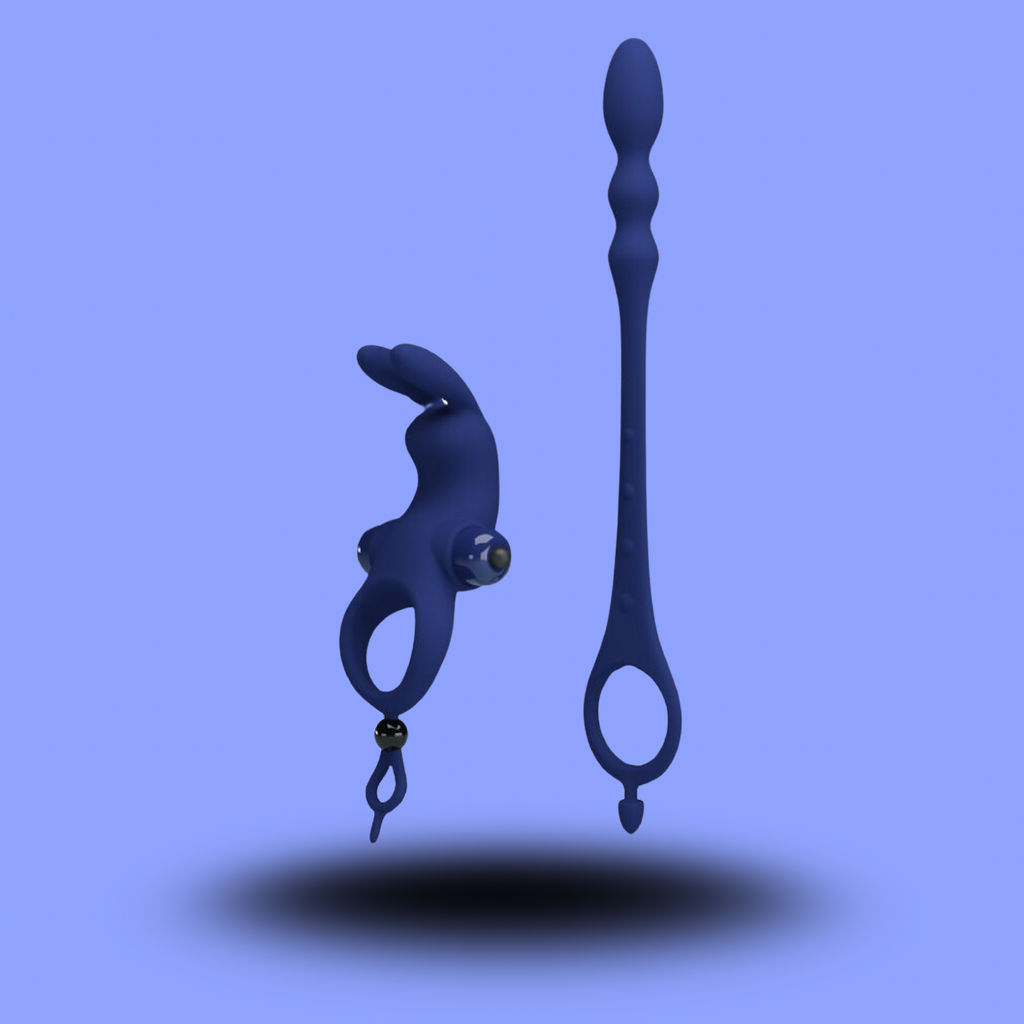 PRETTY LOVE - AYAD ANNEAU VIBRATEUR LAPIN AVEC PLUG BLEU