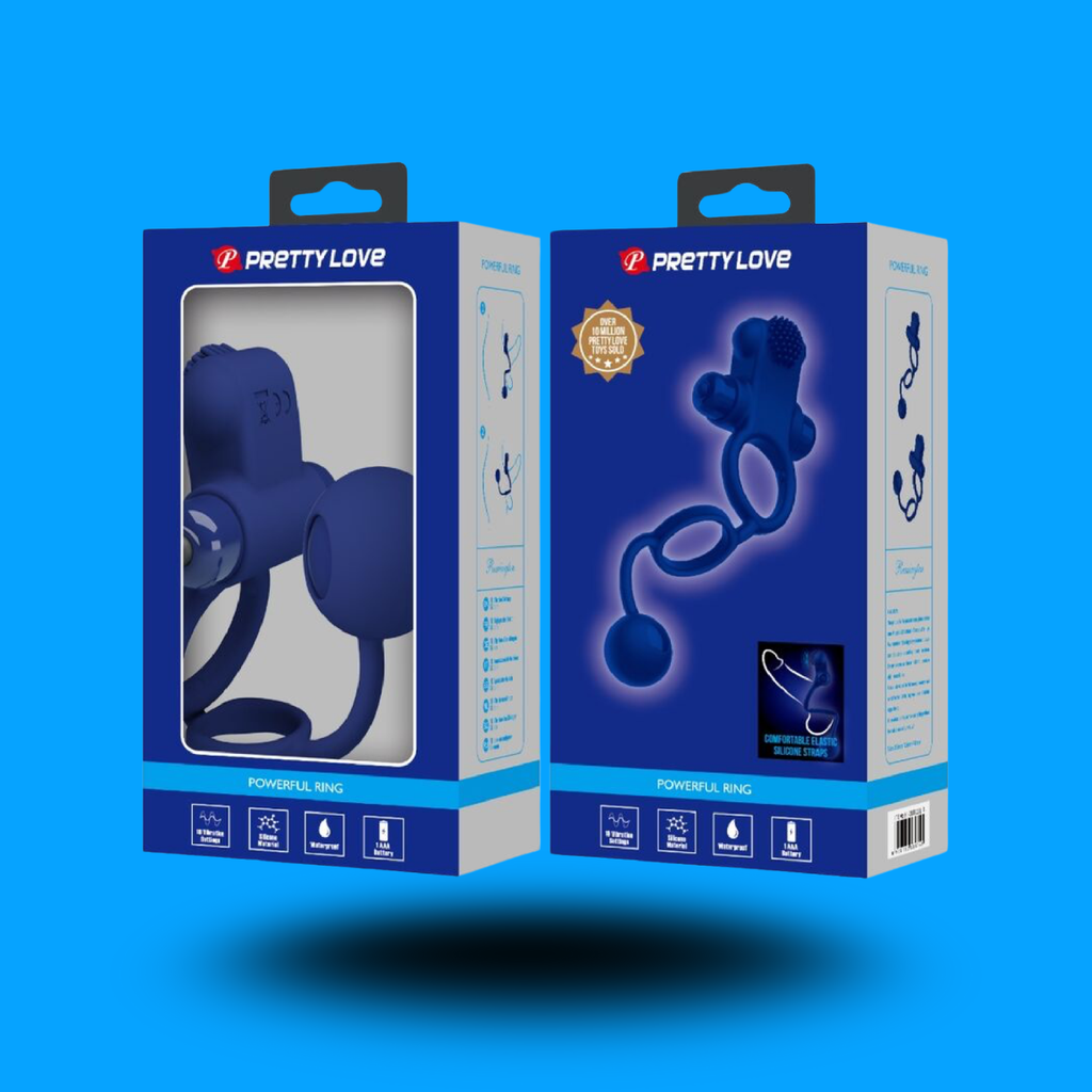 PRETTY LOVE - REMINGTON DOUBLE ANNEAU VIBRANT AVEC PLUG BLEU