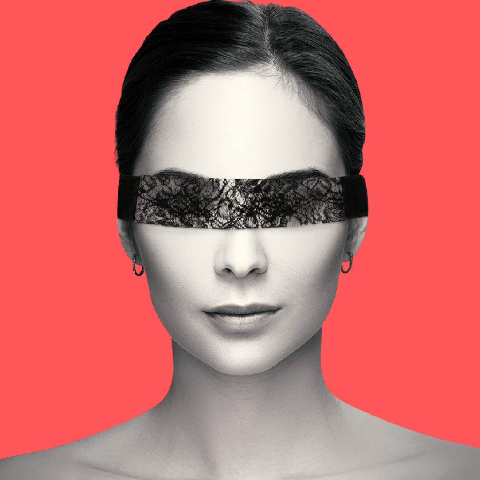 COQUETTE CHIC DESIRE - MASQUE EN DENTELLE NOIRE AVEC RUBAN