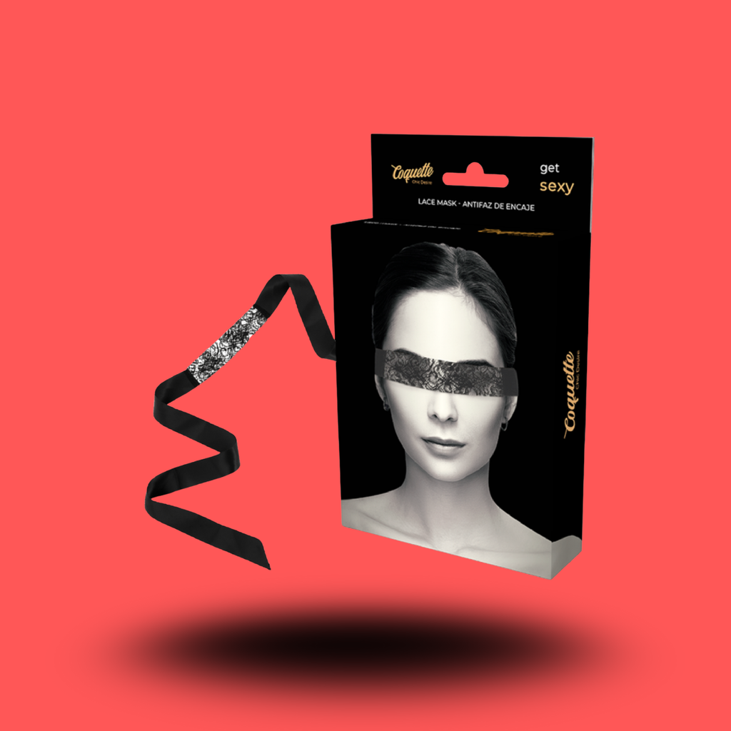 COQUETTE CHIC DESIRE - MASQUE EN DENTELLE NOIRE AVEC RUBAN