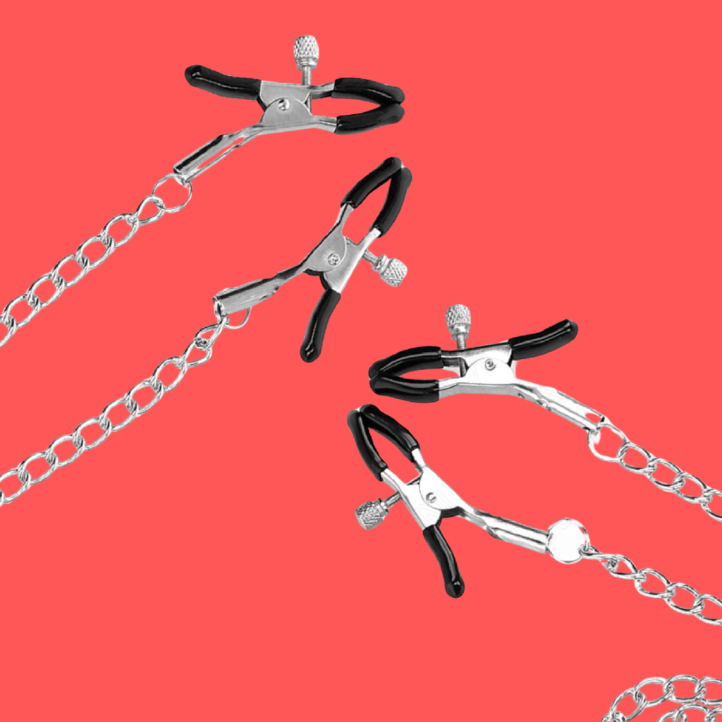 KINK - 4 PINCES À MATELONS ET CLITO RÉGLABLES ARGENT