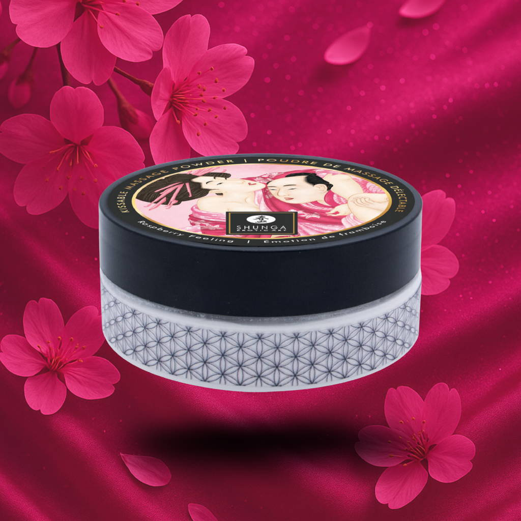 SHUNGA - KIT DE POUDRE DE MASSAGE COMESTIBLE FRAMBOISE
