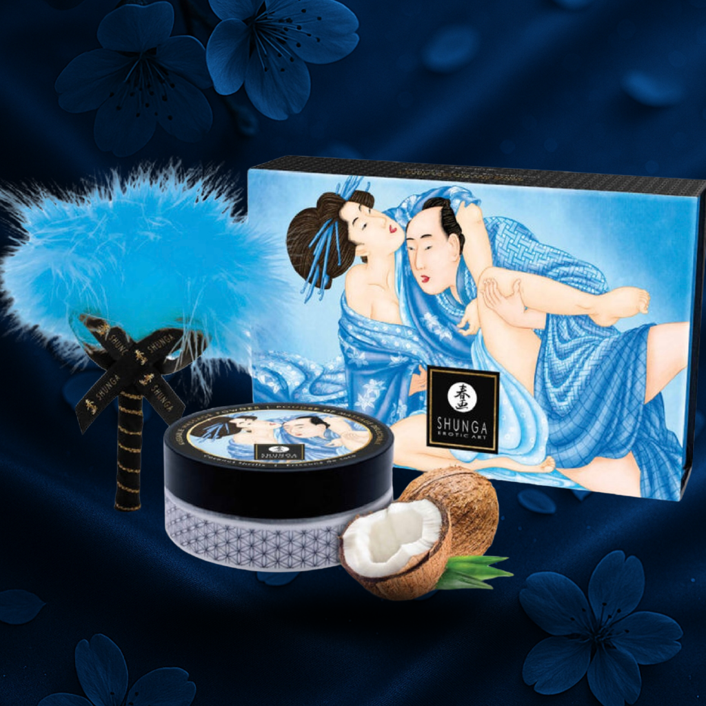 SHUNGA - KIT DE POUDRE DE MASSAGE COMESTIBLE À LA NOIX DE COCO