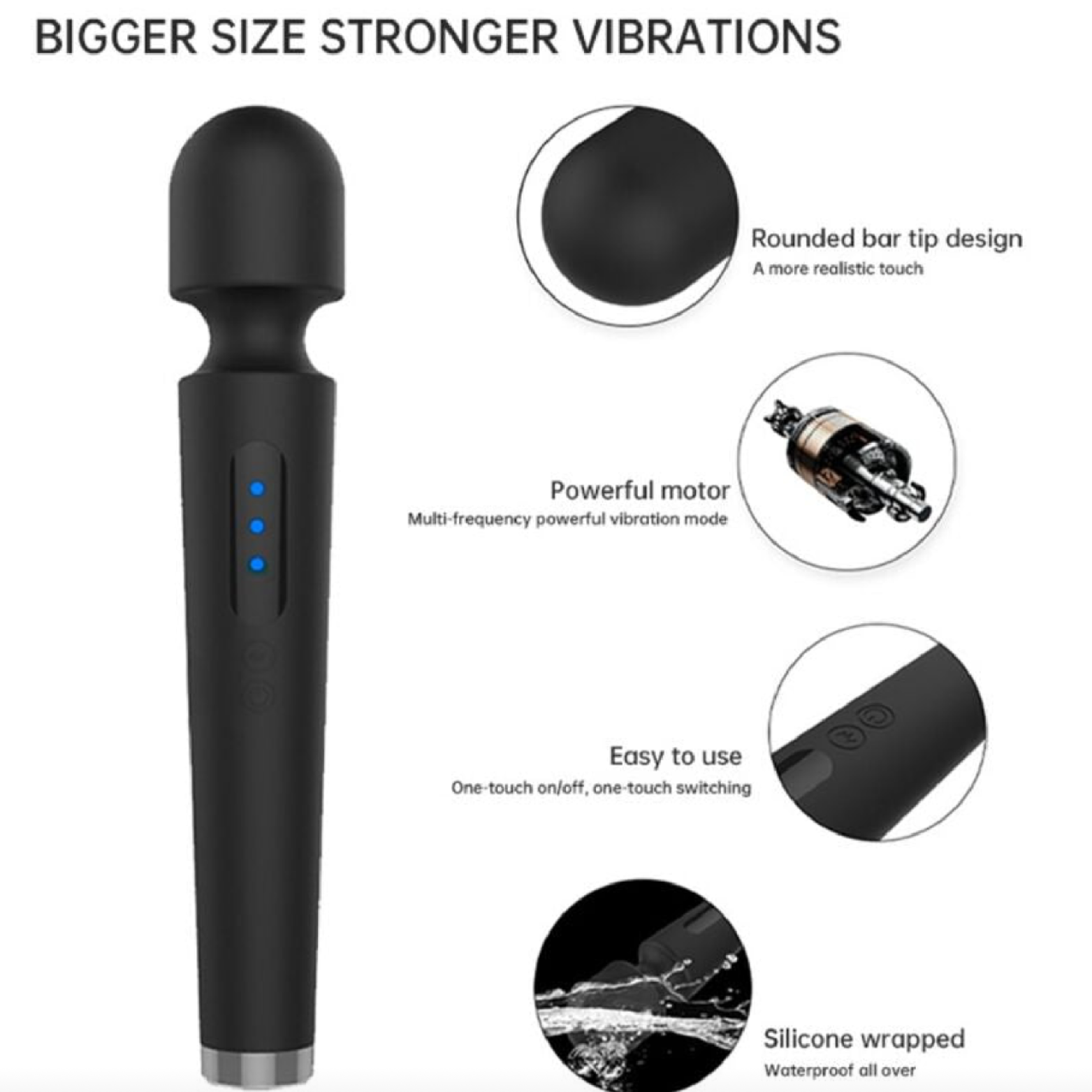 ARMONY - X POWER GRAND MASSAGE & VIBRATEUR 7 VIBRATIONS NOIR