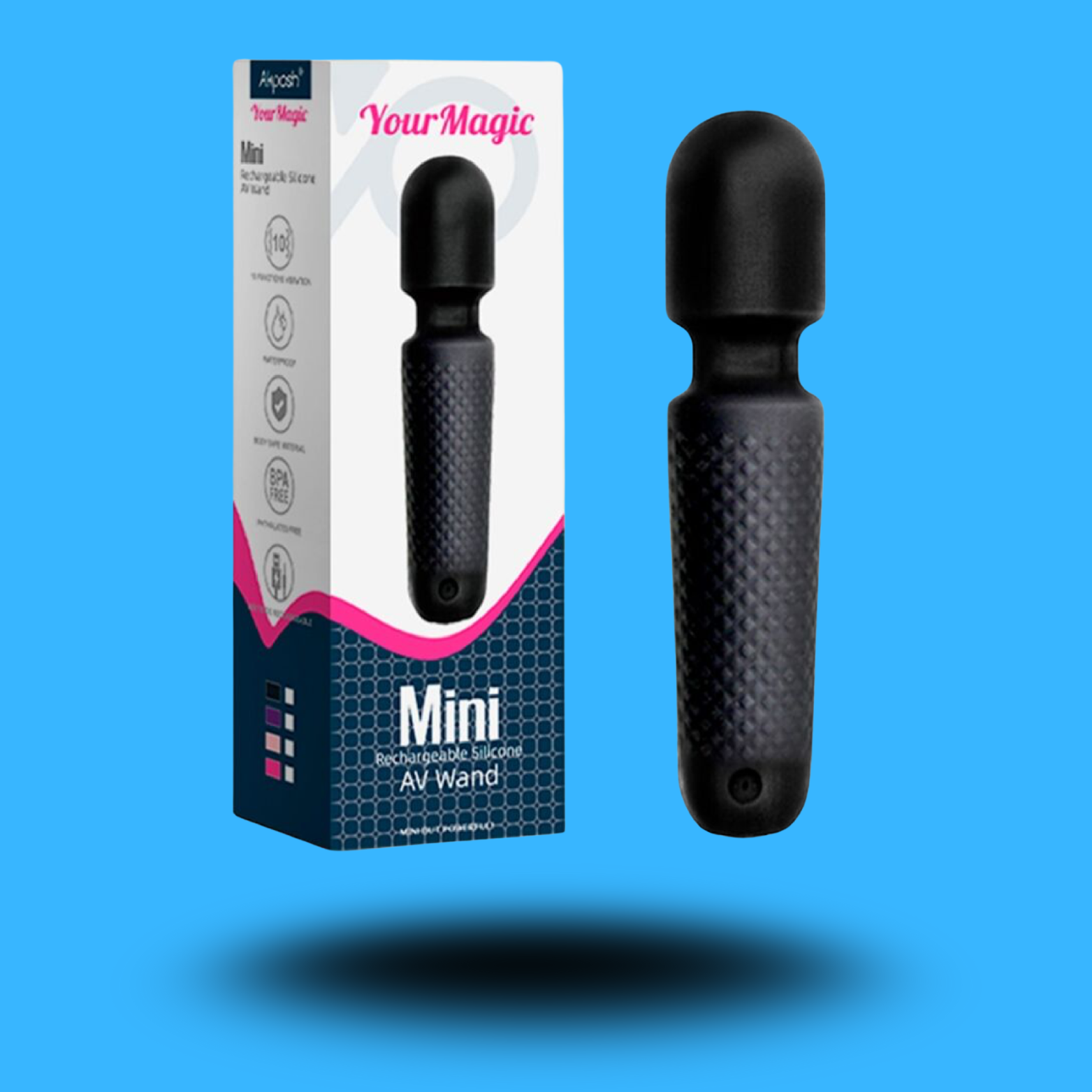 ARMONY - YOUR MAGIC MASSEUR & VIBRATEUR RECHARGEABLE 10 VIBRATIONS BAGUETTE DOTS NOIR