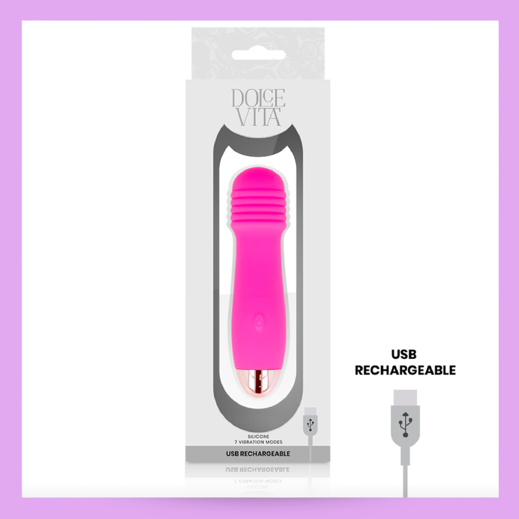 DOLCE VITA - VIBRATEUR RECHARGEABLE TROIS ROSE 7 VITESSES