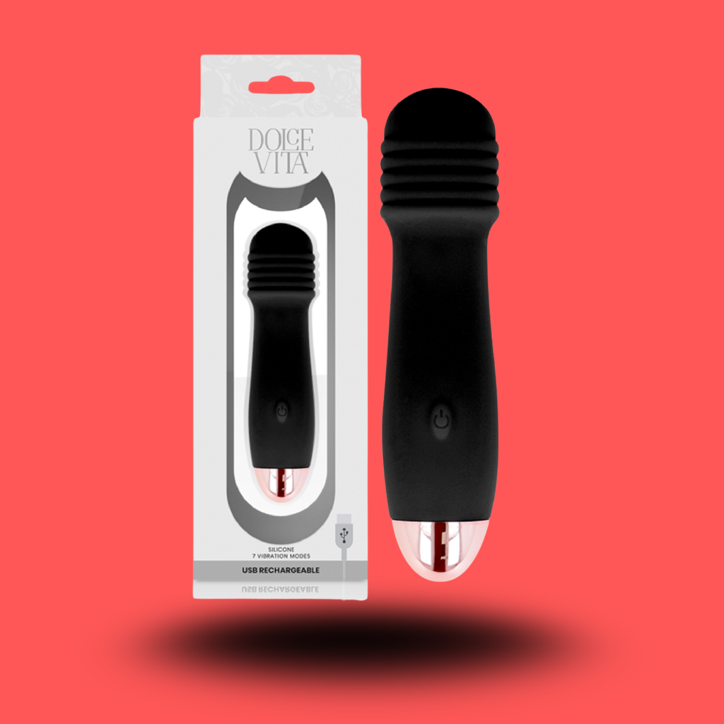 DOLCE VITA - VIBRATEUR RECHARGEABLE TROIS NOIR 7 VITESSES