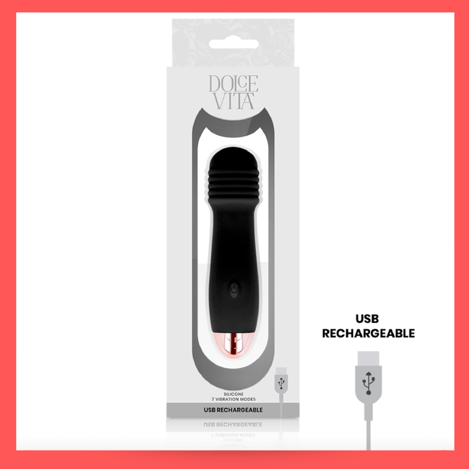 DOLCE VITA - VIBRATEUR RECHARGEABLE TROIS NOIR 7 VITESSES