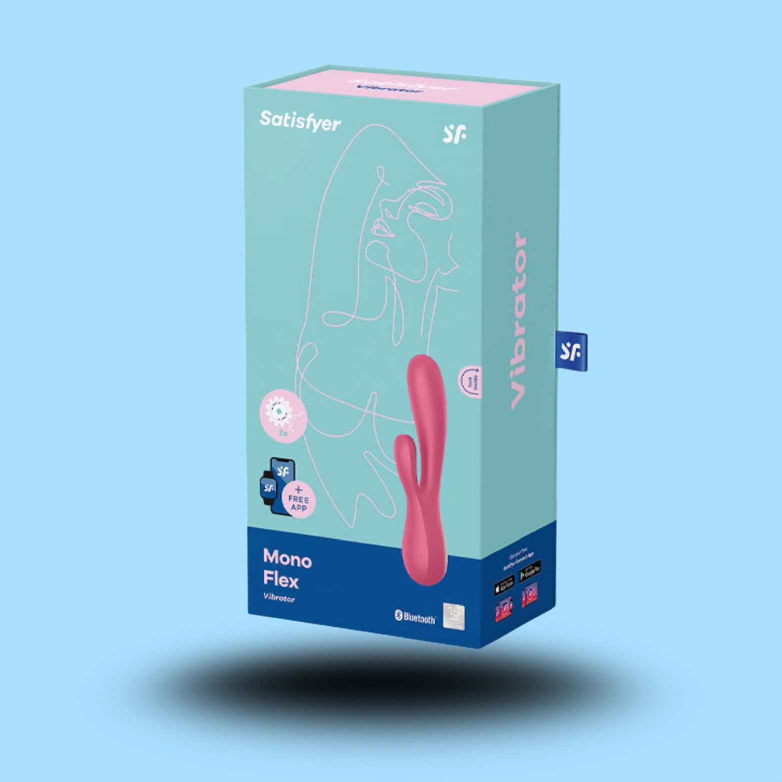 SATISFYER - MONO FLEX ROUGE AVEC APPLICATION