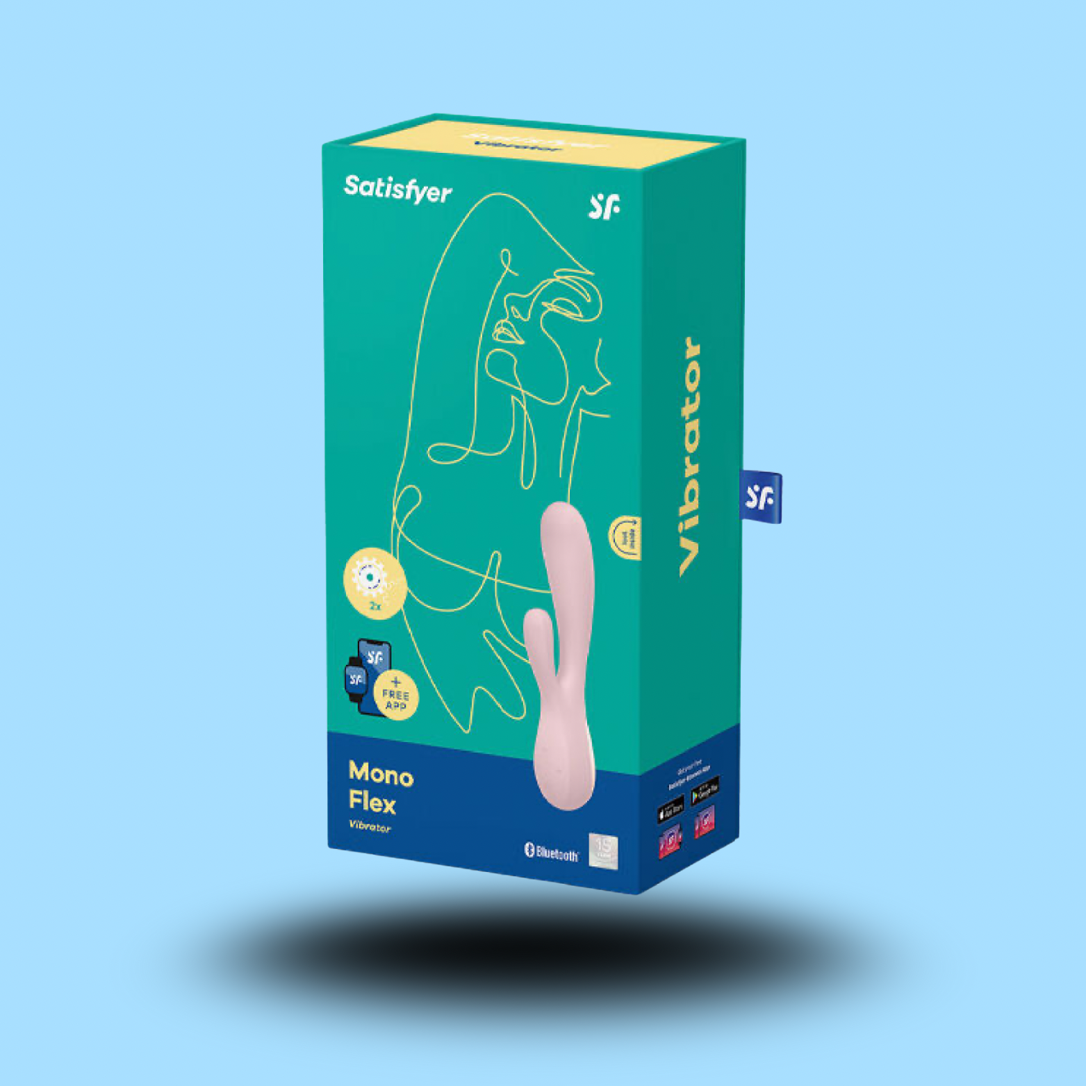 SATISFYER - MONO FLEX ROUGE AVEC APPLICATION
