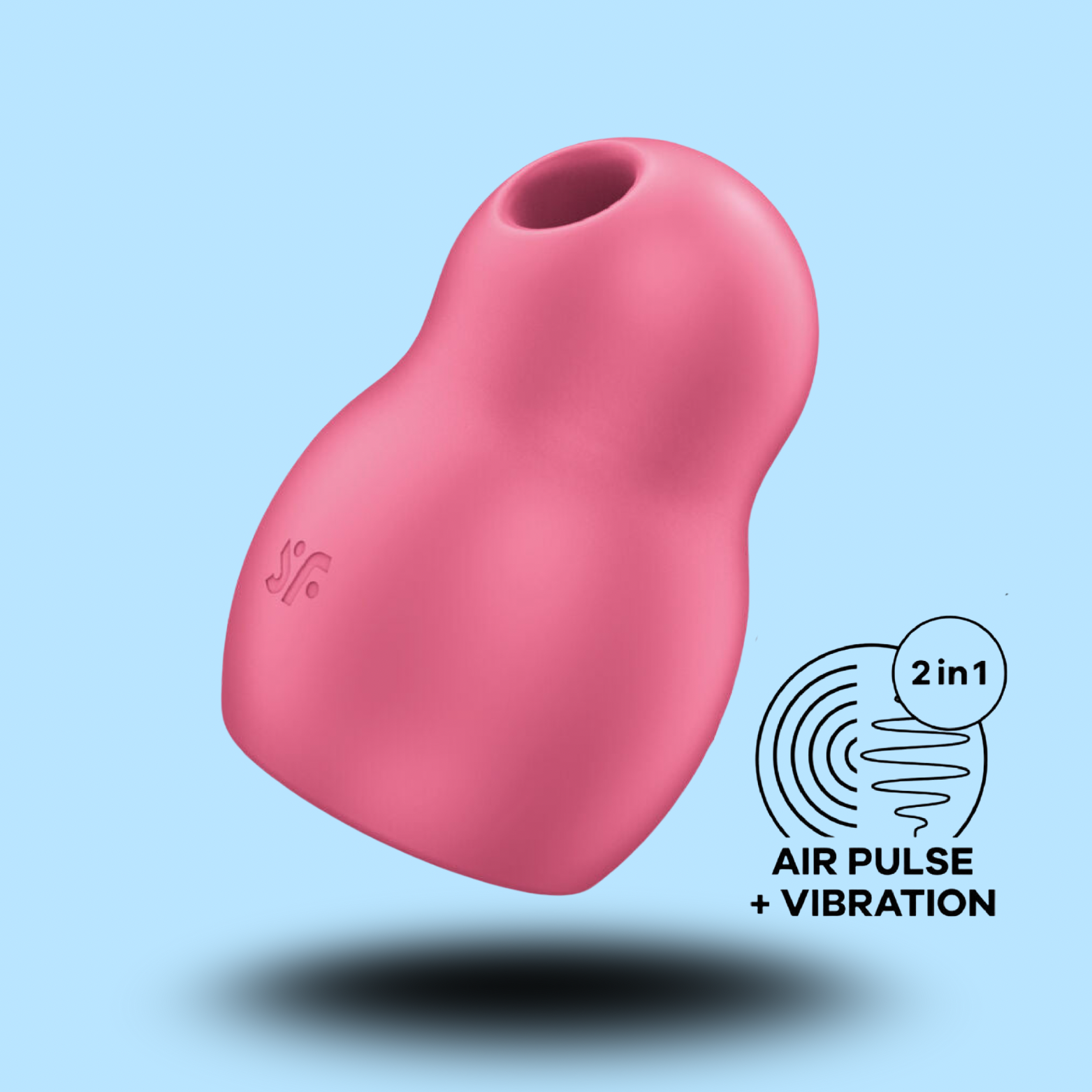 SATISFYER - STIMULATEUR ET VIBRATEUR DOUBLE AIR PULSE PRO TO GO 1 ROUGE