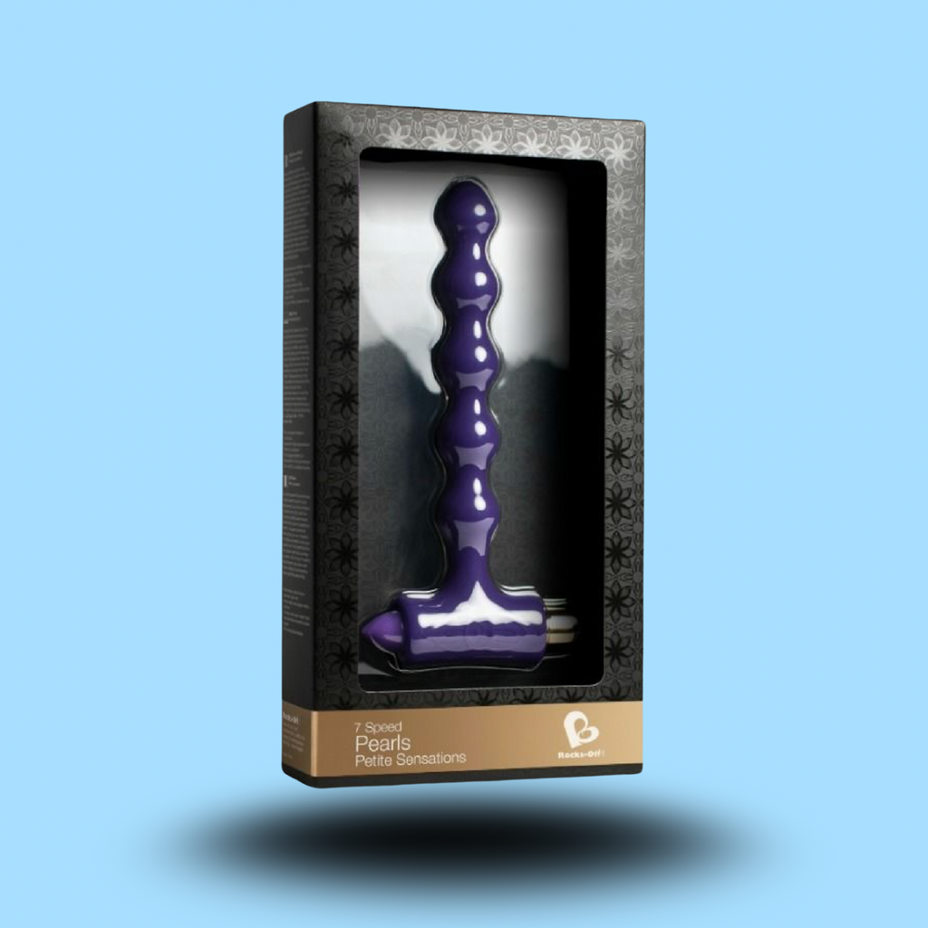 ROCKS-OFF - PLUG ANAL AVEC VIBRATION ET PERLES RIVERLES PETITE SENSATIONS