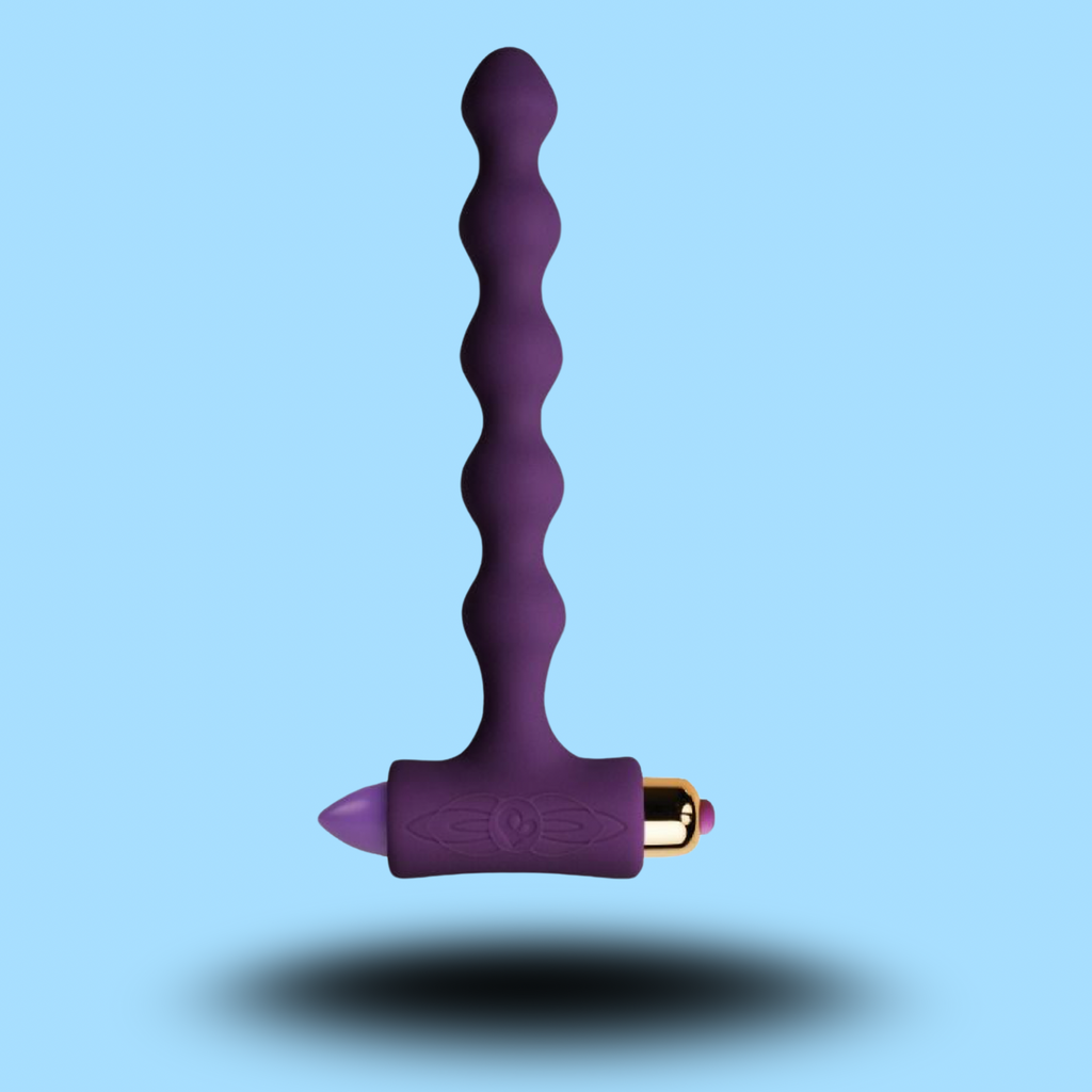ROCKS-OFF - PLUG ANAL AVEC VIBRATION ET PERLES RIVERLES PETITE SENSATIONS
