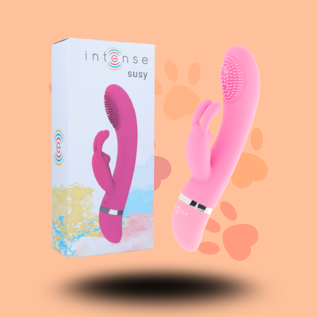 INTENSE - VIBRATEUR OSCILLANT SUSY SILICONE LAPIN ROSE