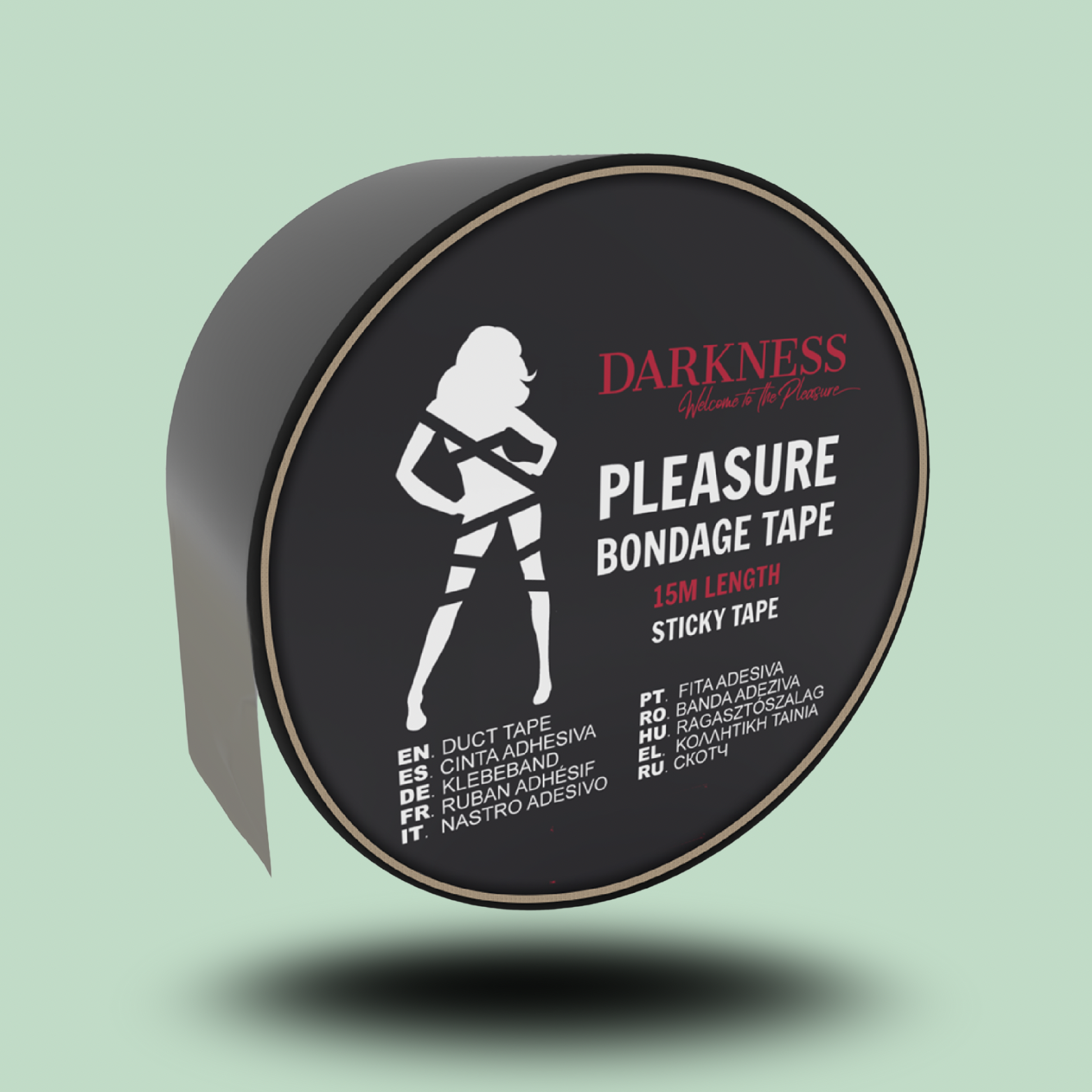 DARKNESS - RUBAN ADHÉSIF BONDAGE NOIR 15M
