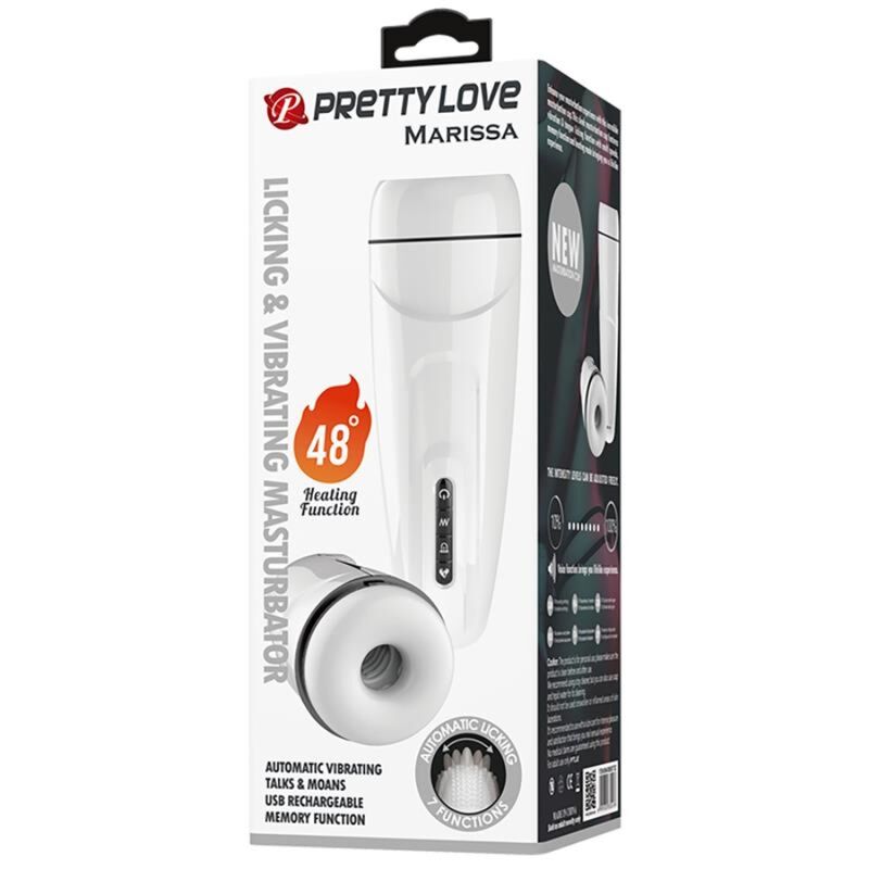 PRETTY LOVE - MASTURBATEUR HOMME MARISSA VIBRATION, CHALEUR, VOIX ET ONDES STIMULANTES