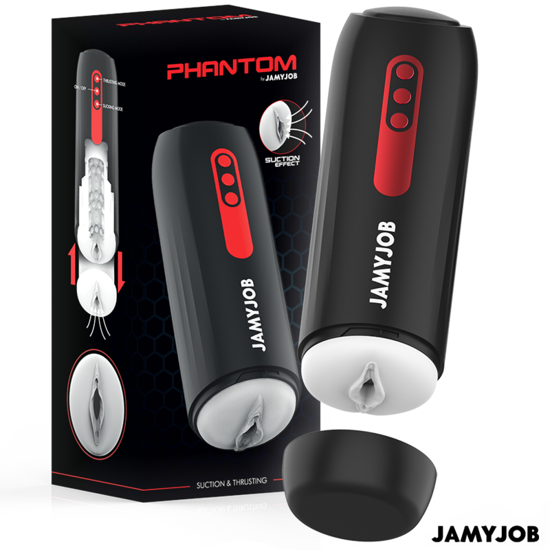 JAMYJOB - MASTURBATEUR VAGIN AUTOMATIQUE PHANTOM 5 MODES ONDES STIMULANTES ET POUSSÉE