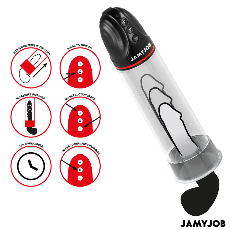 JAMYJOB - POMPE AUTOMATIQUE XPAND 3 NIVEAUX D'ONDES STIMULANTES GRIS