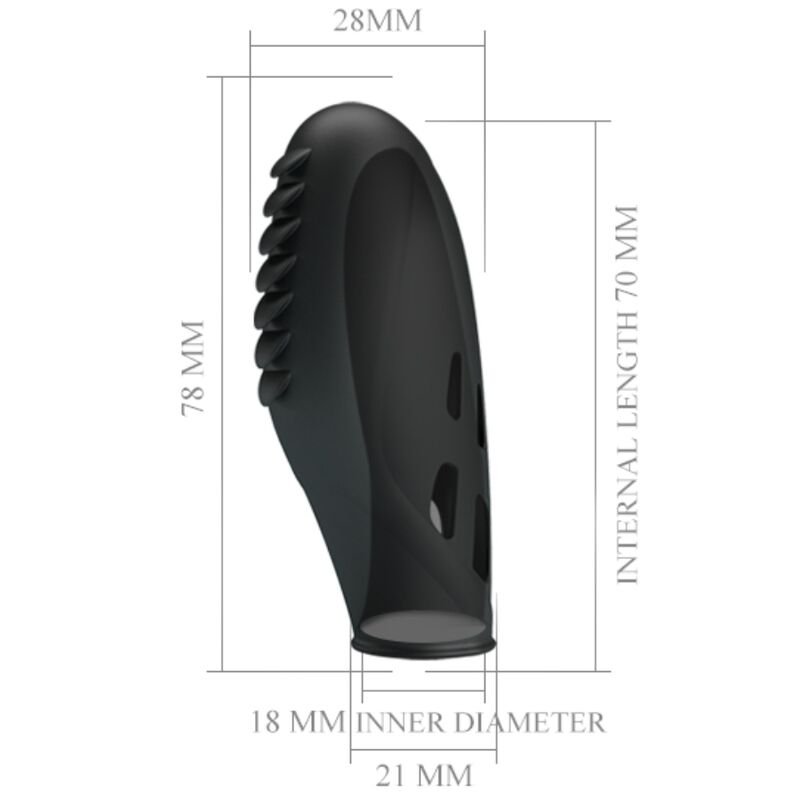 PRETTY LOVE - VIBRATEUR DOIGT EN SILICONE GILO NOIR