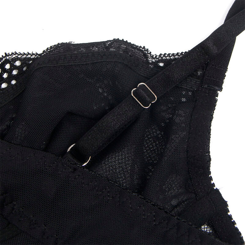 SUBBLIME - 955618 BODY EN DENTELLE AVEC FERMETURE EN BAS NOIR S/M