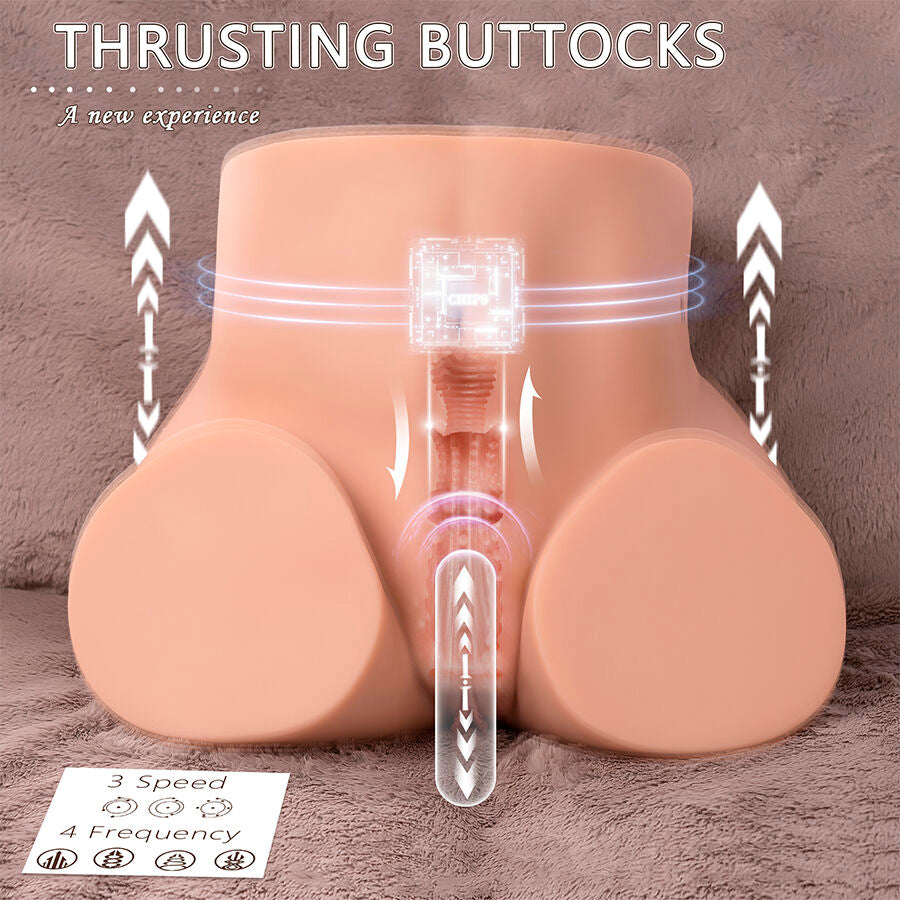 XISE - ETHEL MASTURBATEUR VAGIN RÉALISTE À POUSSÉE AVEC VIBRATIONS MULTI-POSITIONS