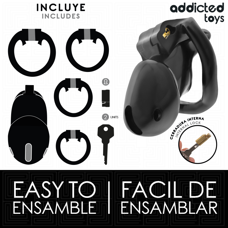 ADDICTED TOYS LOCKED - CAGE À PÉNIS MINDNIGHT CELL TAILLE S 4.8 CM