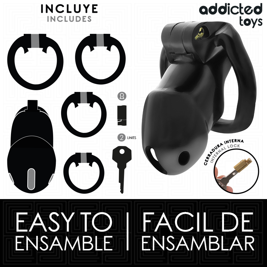ADDICTED TOYS LOCKED - CAGE À PÉNIS MINDNIGHT CELL 4.2 CM TAILLE M